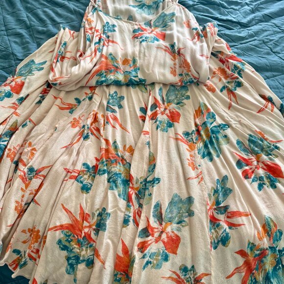 Free People Star Chasing Slip Maxi Dress – Hibiscus Combo – Women’s Medium - Picture 9 of 13